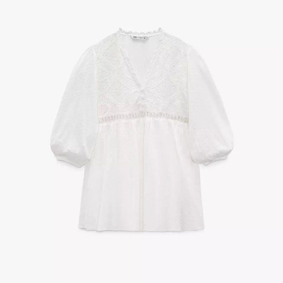 Zara SHORT EMBROIDERED DRESS - Picture 5 of 5
